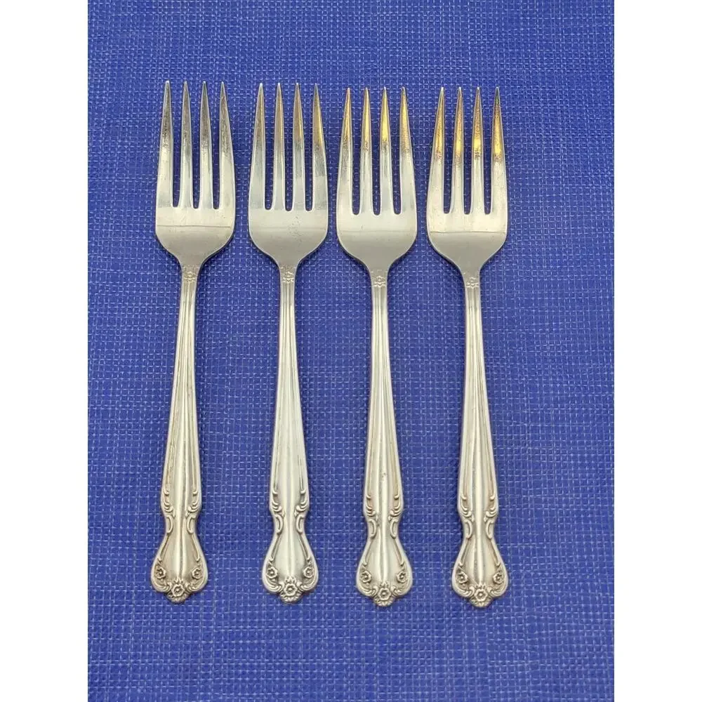 Rogers Brothers Daybreak Elegant Lady Set of 4 Salad Forks Reinforced Plate IS